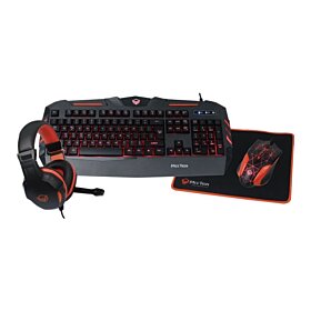 Meetion Backlit Gaming Kits 4 IN 1 (Gaming Keyboard, Gaming Mouse, Gaming Headphone, Mouse Pad) - Black / Red | MT-C500