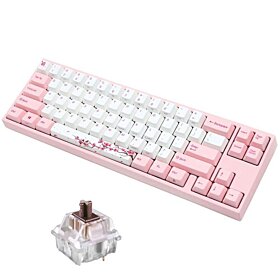 Ducky MIYA Pro Sakura Pink Cherry MX Brown LED 60% Dye Sub PBT Mechanical Gaming Keyboard | MY68NN1P/PP88V