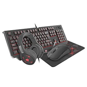 Genesis Cobalt 300 Gaming Set Combo with Keyboard, Mouse, Mouse Pad & Headset - Black | NCG-1106