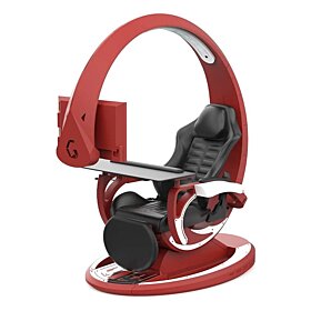 Ingrem OrionX Ergonomic All-In-One Computer Seat Gaming Pod - Red/Black | ORIONX-RED/BLACK