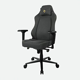 Arozzi Custom Primo Woven Fabric Gaming Chair (Gold Logo) - Black/Grey | PRIMO-WF-BKGD-CUSTOM