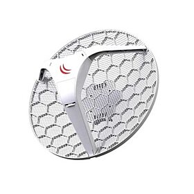 Mikrotik LHG 5 Dual Chain 24.5dBi 5GHz CPE/Point-to-Point Integrated Antenna - White | RBLHG-5nD
