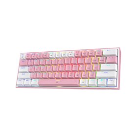 Redragon K617 FIZZ 60% Wired RGB Gaming Keyboard - Pink & White  K617-RGB