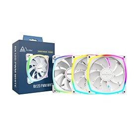 Montech RX120 PWM ARGB Ultra Durable Triple Pack Fan - White | RX120-PWM-White