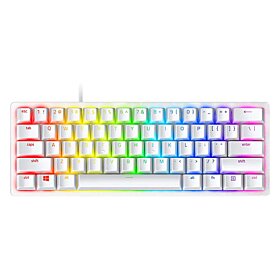 Razer Huntsman Mini 60% Gaming PBT Chroma RGB Keyboard with Clicky Purple Optical Switches - Mercury White | RZ03-03390300-R3M1