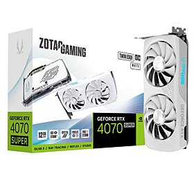 ZOTAC GAMING GeForce RTX 4070 SUPER Twin Edge OC 12GB White GDDR6X Graphics Card, DLSS 3